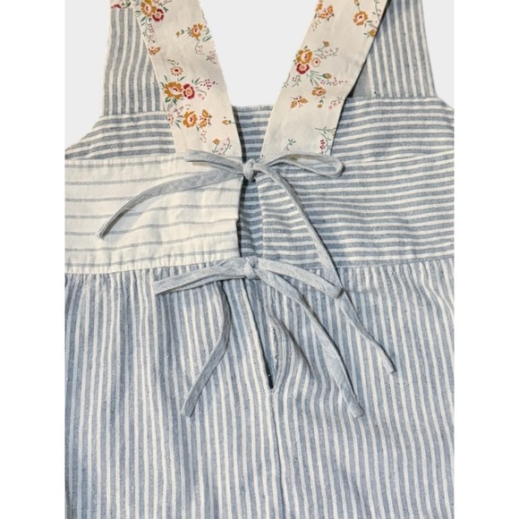 Madewell Pants - Madewell x The New Denim Project Striped Wide Leg Overalls Blue White XXS